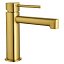 Grifo de lavabo monomando Toscana oro cepillado de Imex
